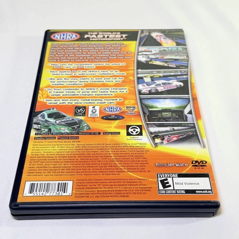 NHRA Championship Drag Racing PlayStation 2 PS2 Video Game Racing